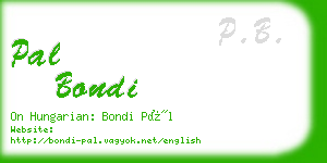 pal bondi business card